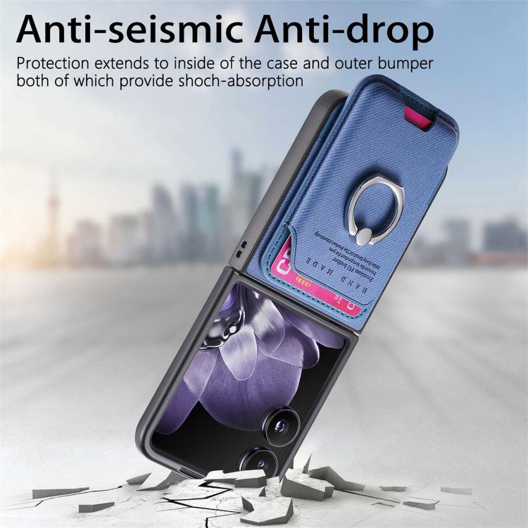 For Xiaomi Mix Flip Twill Fabric Card Bag Ring Magnetic Back Phone Case