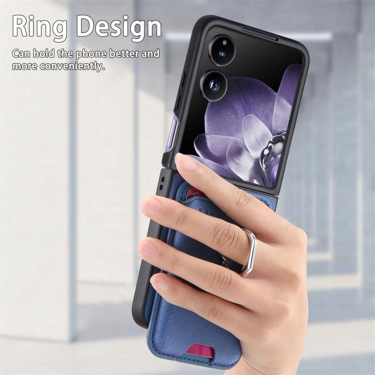 For Xiaomi Mix Flip Twill Fabric Card Bag Ring Magnetic Back Phone Case