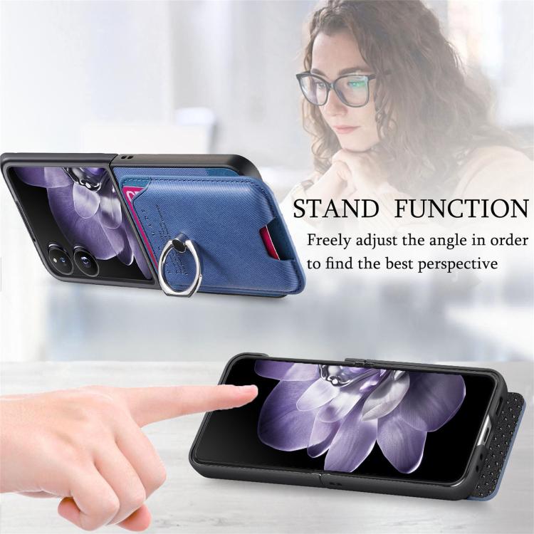 For Xiaomi Mix Flip Twill Fabric Card Bag Ring Magnetic Back Phone Case
