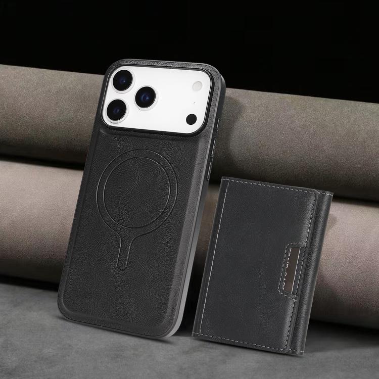 For iPhone 17 Pro Max Kalebol Strong Magnetic MagSafe Tri-Fold Wallet Leather Phone Case