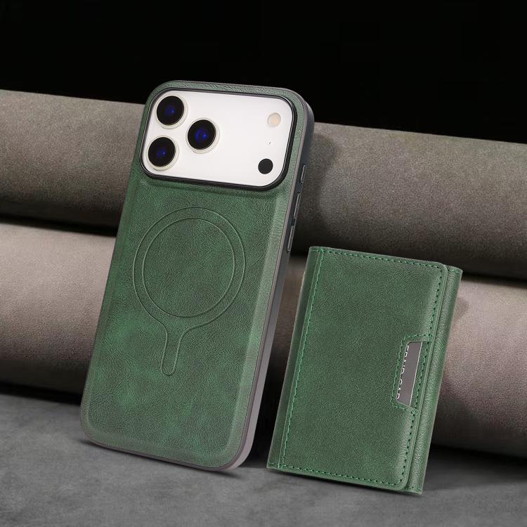 For iPhone 17 Pro Max Kalebol Strong Magnetic MagSafe Tri-Fold Wallet Leather Phone Case