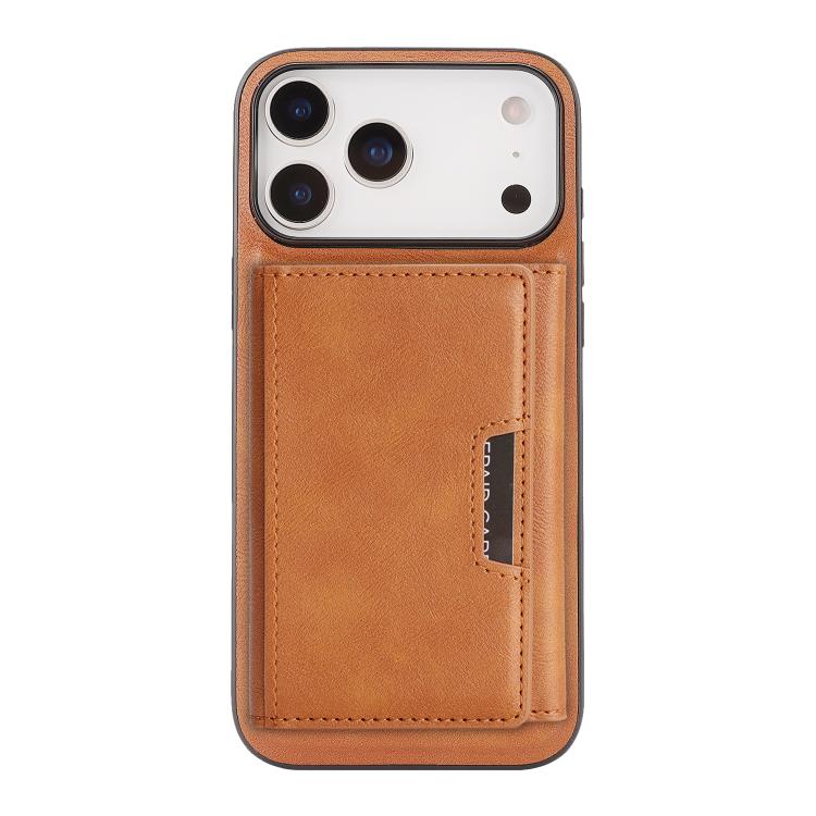 For iPhone 17 Pro Kalebol Strong Magnetic MagSafe Tri-Fold Wallet Leather Phone Case