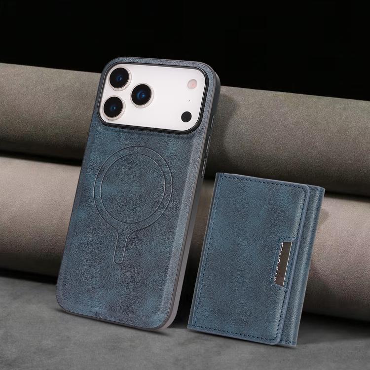 For iPhone 17 Pro Kalebol Strong Magnetic MagSafe Tri-Fold Wallet Leather Phone Case