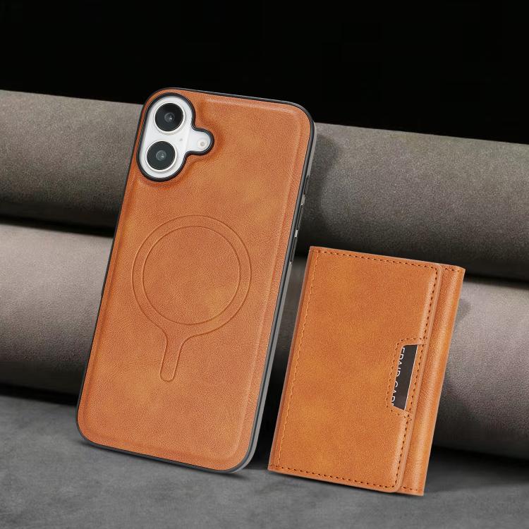 For iPhone 17 Kalebol Strong Magnetic MagSafe Tri-Fold Wallet Leather Phone Case