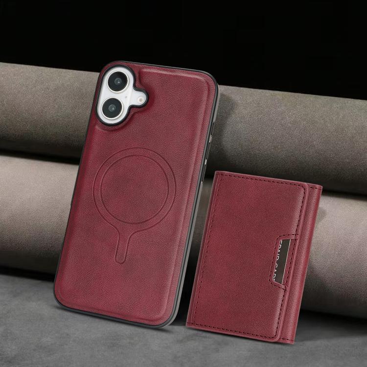 For iPhone 17 Kalebol Strong Magnetic MagSafe Tri-Fold Wallet Leather Phone Case
