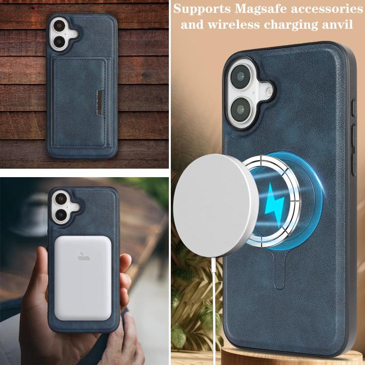 For iPhone 17 Kalebol Strong Magnetic MagSafe Tri-Fold Wallet Leather Phone Case