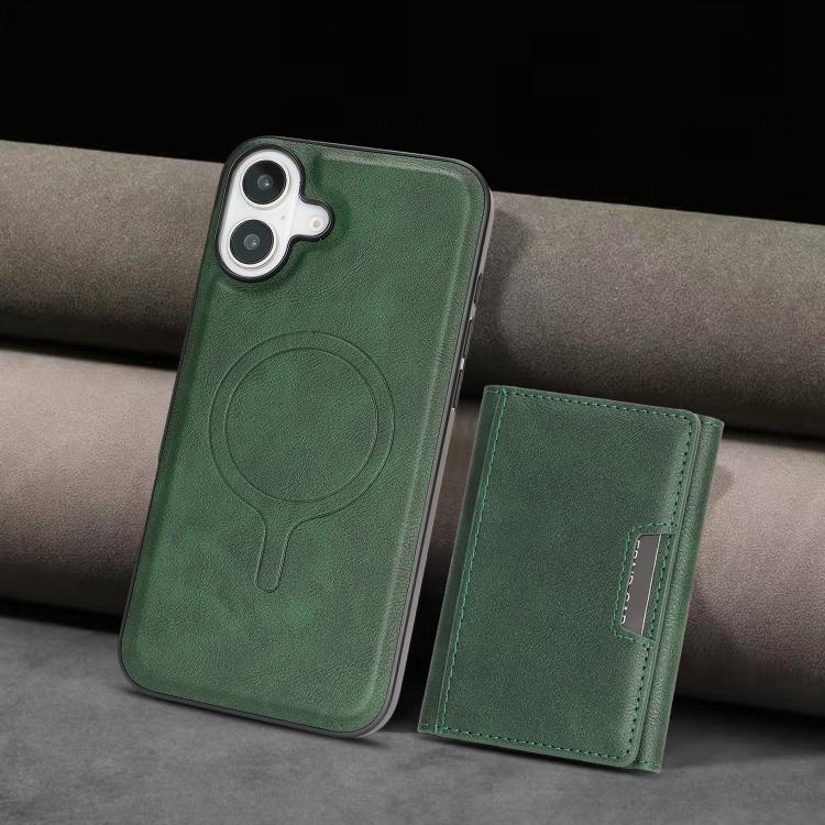 For iPhone 17 Kalebol Strong Magnetic MagSafe Tri-Fold Wallet Leather Phone Case