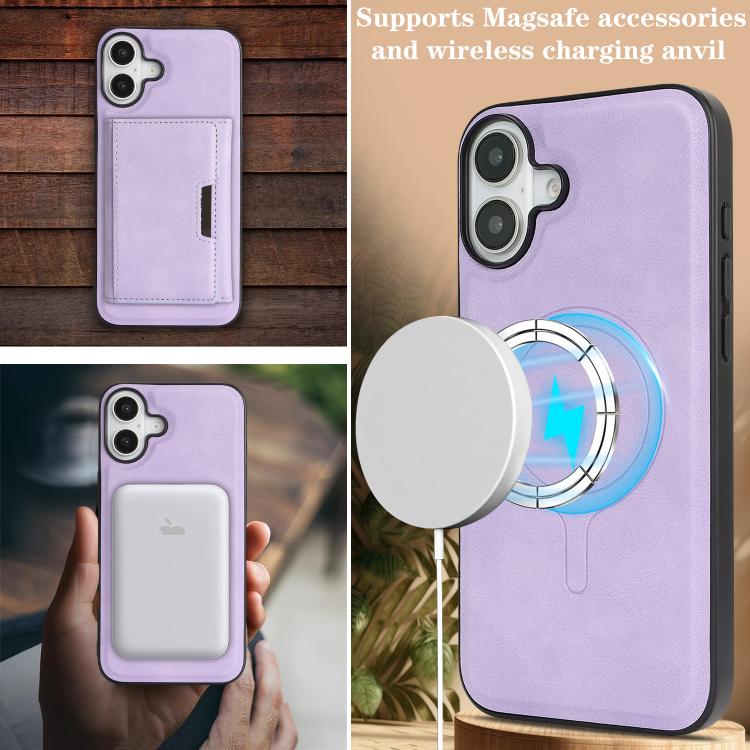 For iPhone 17 Kalebol Strong Magnetic MagSafe Tri-Fold Wallet Leather Phone Case