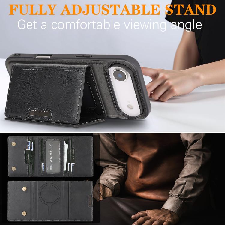 For iPhone Air Kalebol Strong Magnetic MagSafe Tri-Fold Wallet Leather Phone Case