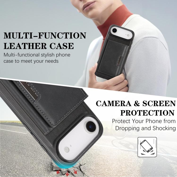 For iPhone Air Kalebol Strong Magnetic MagSafe Tri-Fold Wallet Leather Phone Case