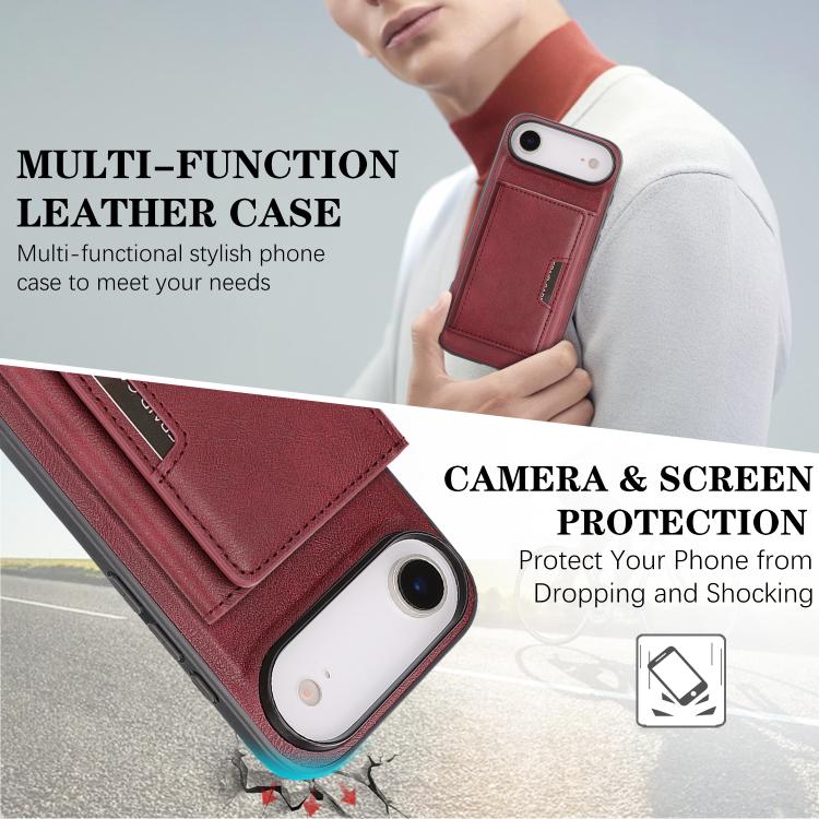 For iPhone Air Kalebol Strong Magnetic MagSafe Tri-Fold Wallet Leather Phone Case