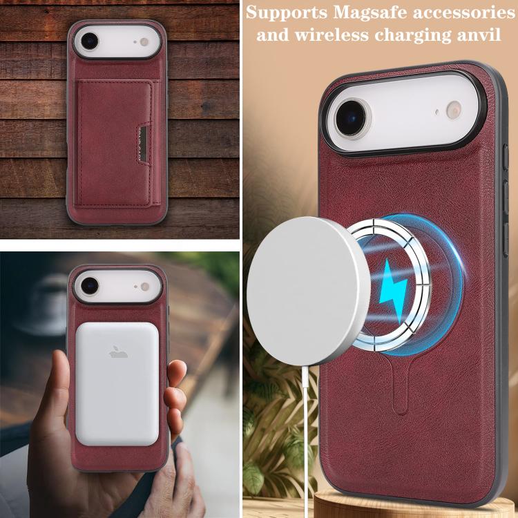 For iPhone Air Kalebol Strong Magnetic MagSafe Tri-Fold Wallet Leather Phone Case