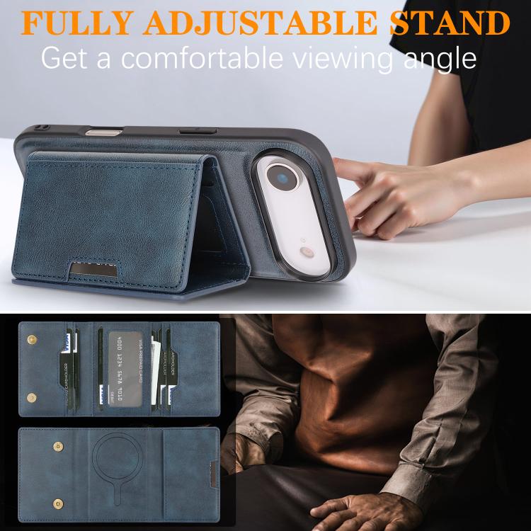 For iPhone Air Kalebol Strong Magnetic MagSafe Tri-Fold Wallet Leather Phone Case