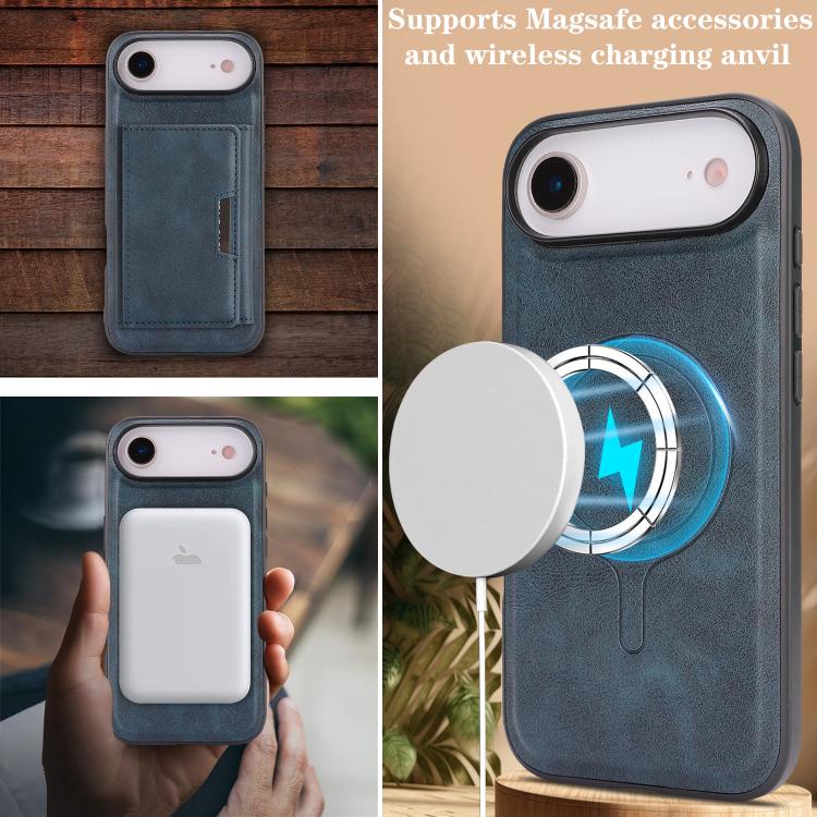 For iPhone Air Kalebol Strong Magnetic MagSafe Tri-Fold Wallet Leather Phone Case