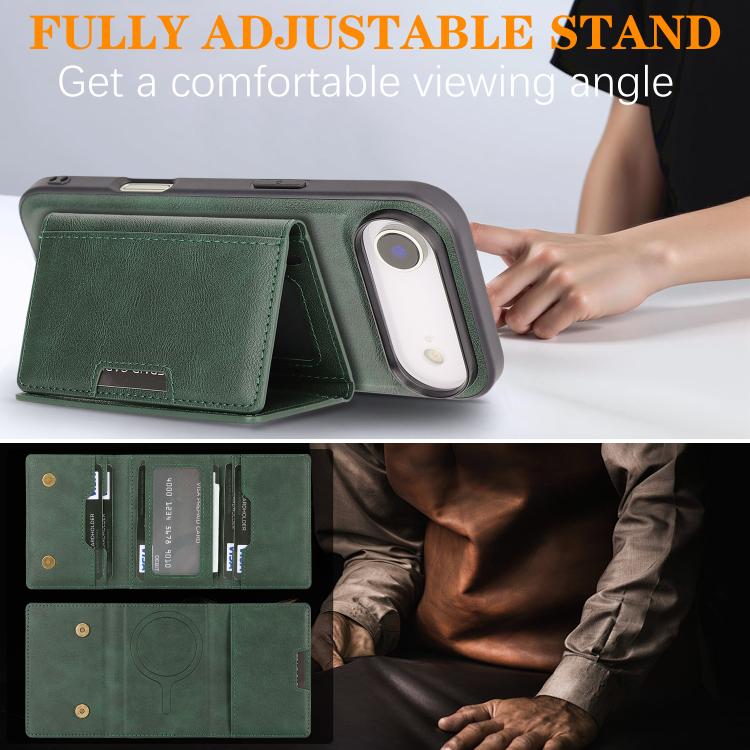 For iPhone Air Kalebol Strong Magnetic MagSafe Tri-Fold Wallet Leather Phone Case
