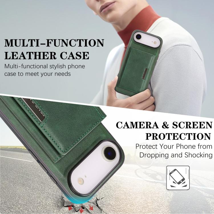 For iPhone Air Kalebol Strong Magnetic MagSafe Tri-Fold Wallet Leather Phone Case