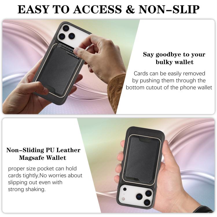 For iPhone 17 Pro Max Kalebol Slim MagSafe Ring Magnetic Card Bag Leather Phone Case