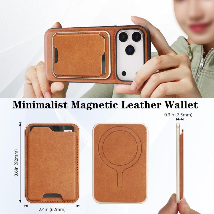 For iPhone 17 Pro Max Kalebol Slim MagSafe Ring Magnetic Card Bag Leather Phone Case