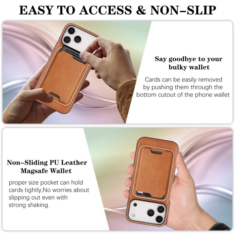 For iPhone 17 Pro Max Kalebol Slim MagSafe Ring Magnetic Card Bag Leather Phone Case