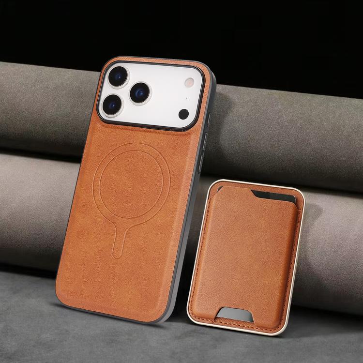 For iPhone 17 Pro Max Kalebol Slim MagSafe Ring Magnetic Card Bag Leather Phone Case