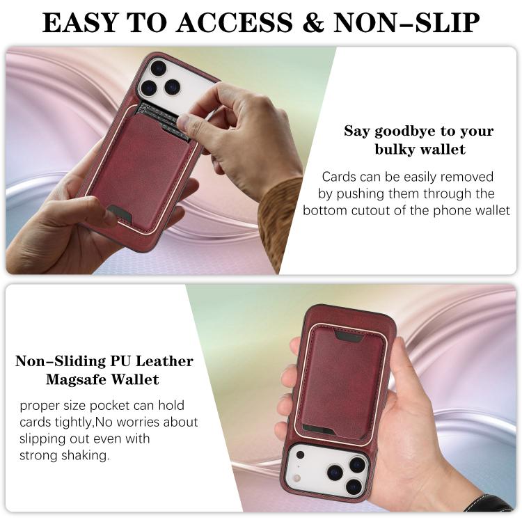 For iPhone 17 Pro Max Kalebol Slim MagSafe Ring Magnetic Card Bag Leather Phone Case