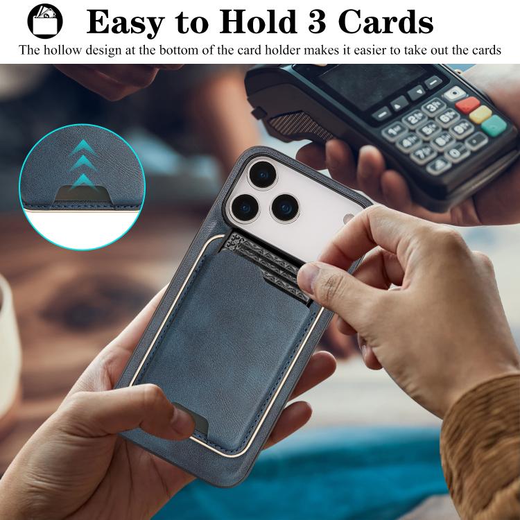 For iPhone 17 Pro Max Kalebol Slim MagSafe Ring Magnetic Card Bag Leather Phone Case