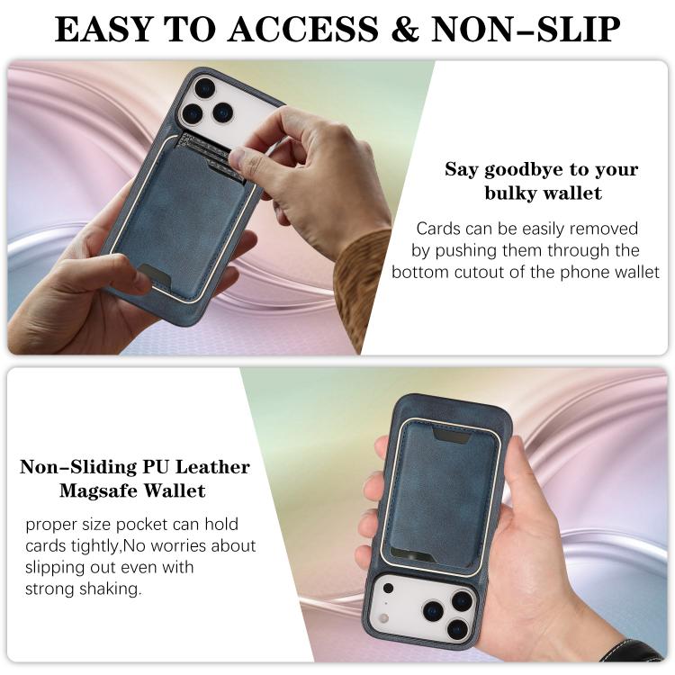 For iPhone 17 Pro Max Kalebol Slim MagSafe Ring Magnetic Card Bag Leather Phone Case