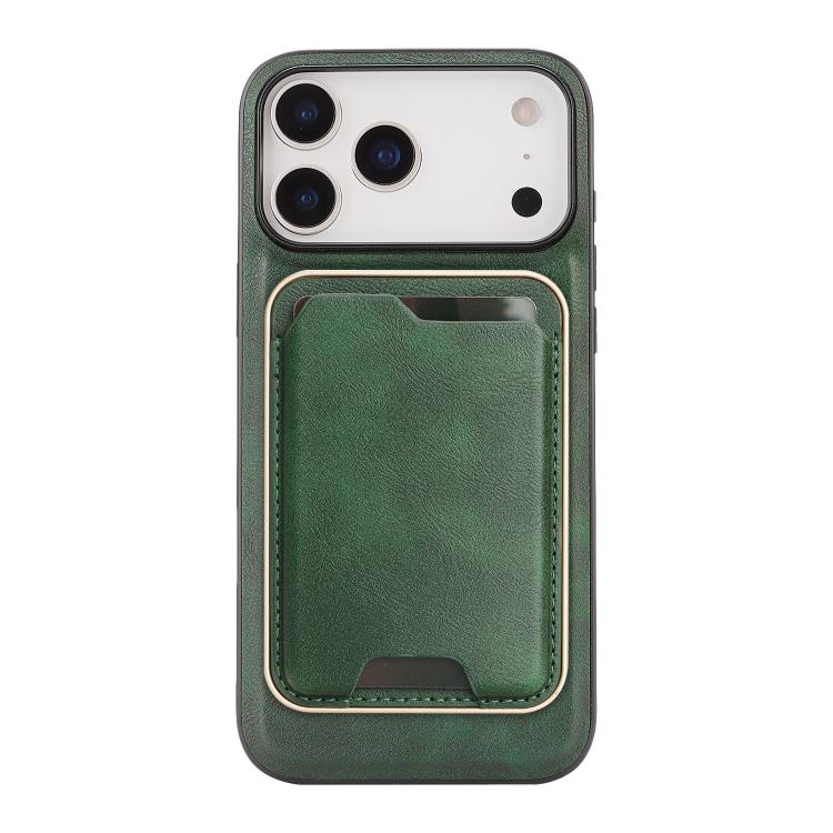 For iPhone 17 Pro Max Kalebol Slim MagSafe Ring Magnetic Card Bag Leather Phone Case