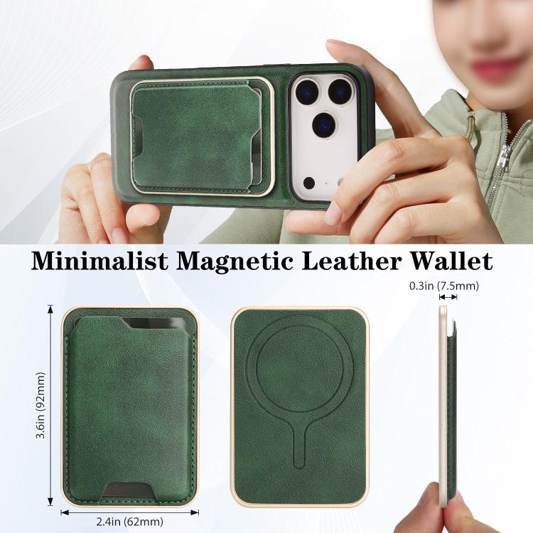 For iPhone 17 Pro Max Kalebol Slim MagSafe Ring Magnetic Card Bag Leather Phone Case