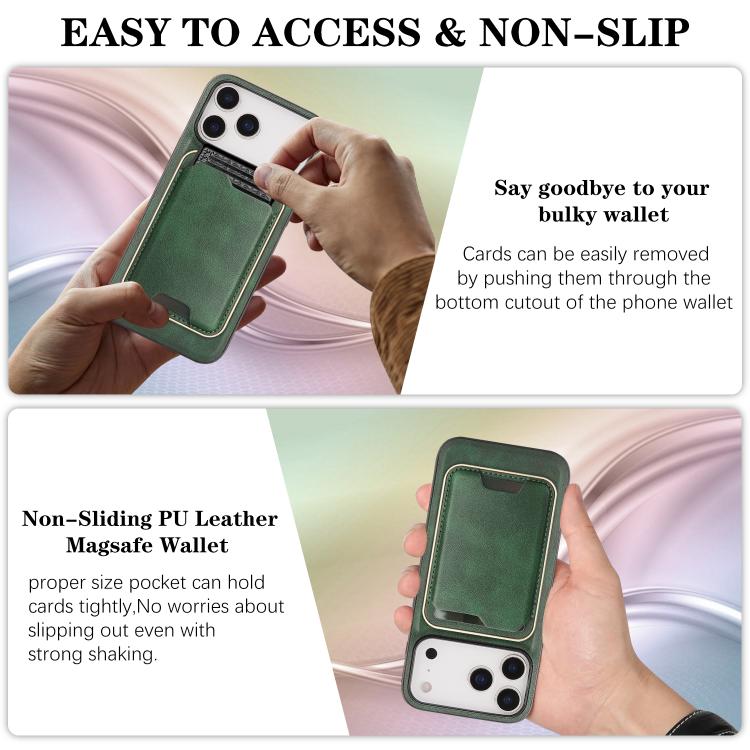 For iPhone 17 Pro Max Kalebol Slim MagSafe Ring Magnetic Card Bag Leather Phone Case