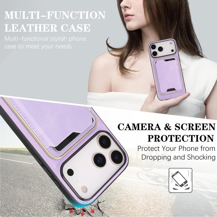 For iPhone 17 Pro Max Kalebol Slim MagSafe Ring Magnetic Card Bag Leather Phone Case