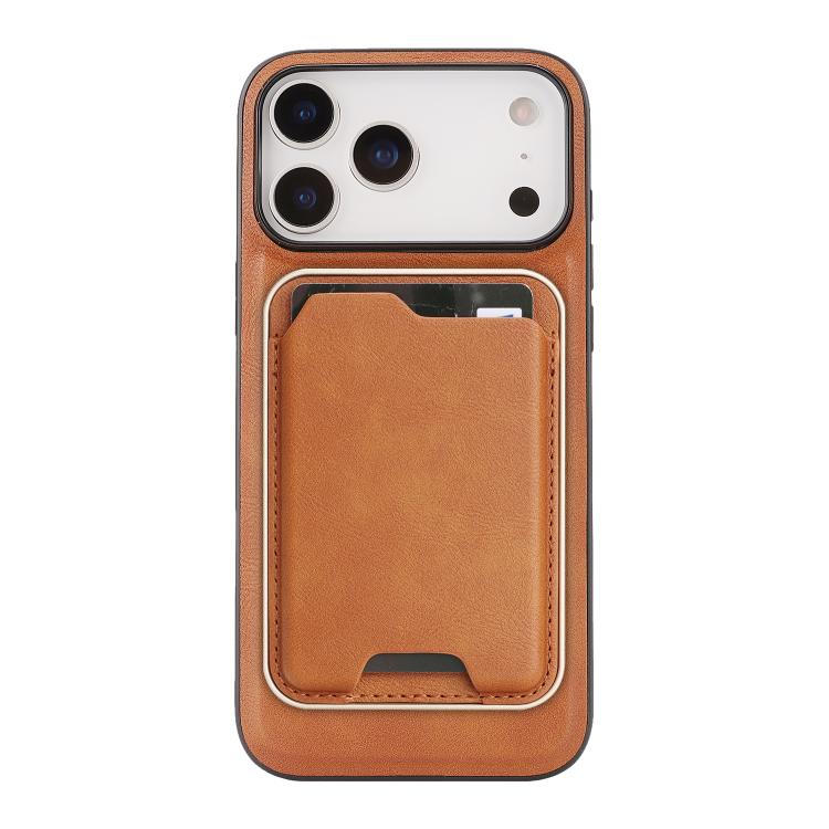 For iPhone 17 Pro Kalebol Slim MagSafe Ring Magnetic Card Bag Leather Phone Case
