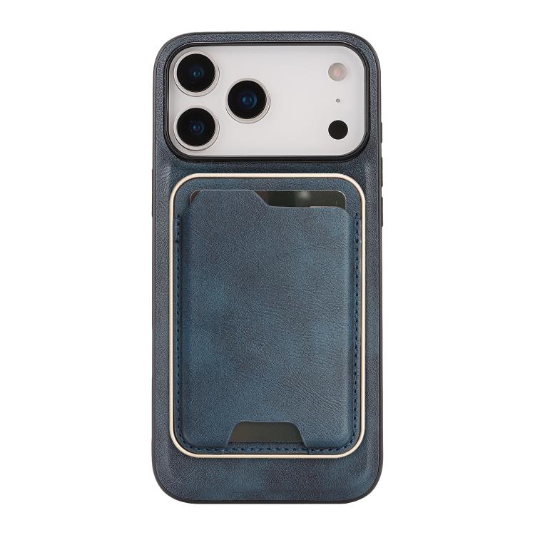For iPhone 17 Pro Kalebol Slim MagSafe Ring Magnetic Card Bag Leather Phone Case