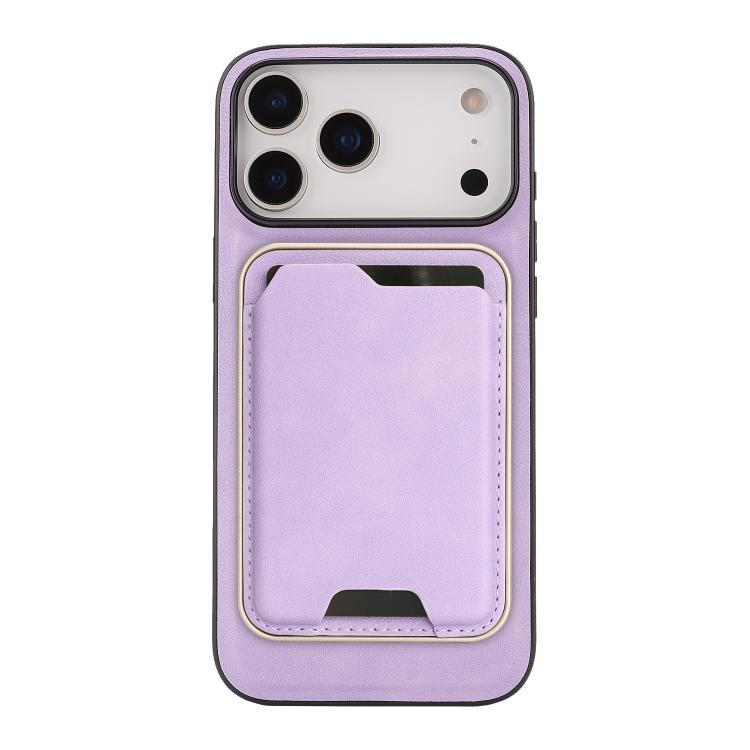 For iPhone 17 Pro Kalebol Slim MagSafe Ring Magnetic Card Bag Leather Phone Case