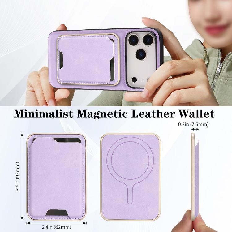 For iPhone 17 Pro Kalebol Slim MagSafe Ring Magnetic Card Bag Leather Phone Case