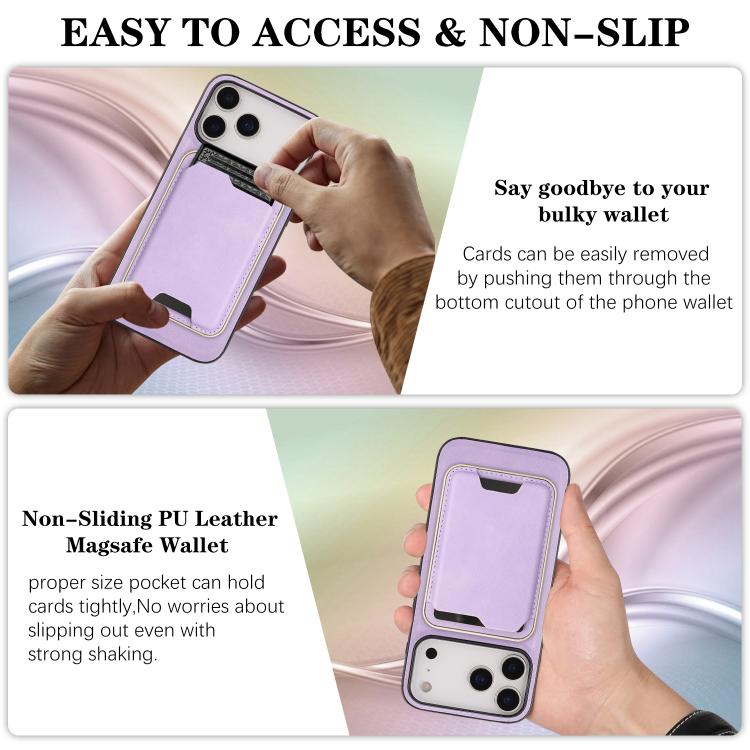 For iPhone 17 Pro Kalebol Slim MagSafe Ring Magnetic Card Bag Leather Phone Case