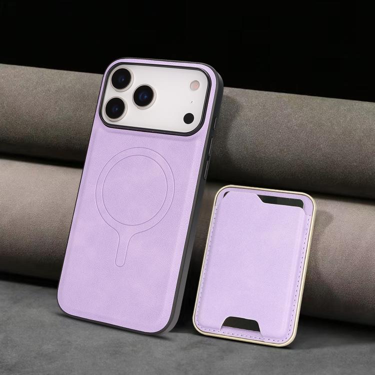 For iPhone 17 Pro Kalebol Slim MagSafe Ring Magnetic Card Bag Leather Phone Case