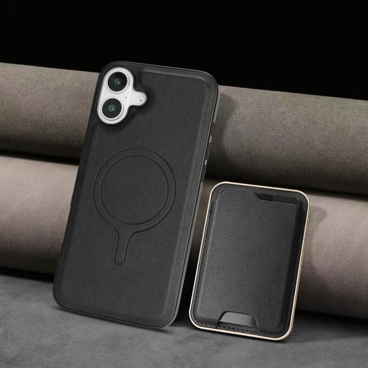 For iPhone 17 Kalebol Slim MagSafe Ring Magnetic Card Bag Leather Phone Case