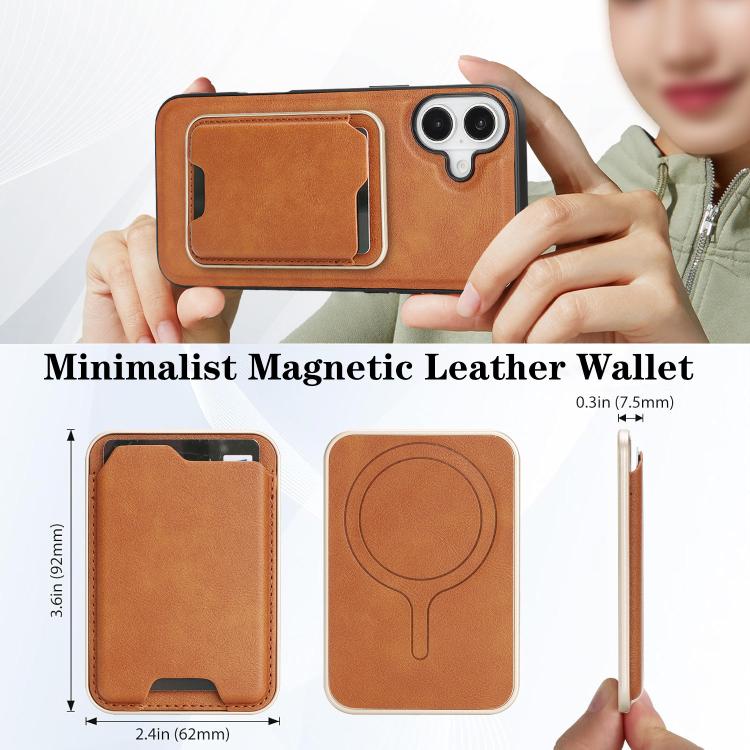 For iPhone 17 Kalebol Slim MagSafe Ring Magnetic Card Bag Leather Phone Case