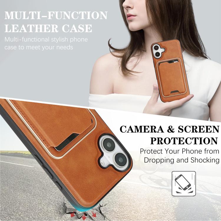 For iPhone 17 Kalebol Slim MagSafe Ring Magnetic Card Bag Leather Phone Case
