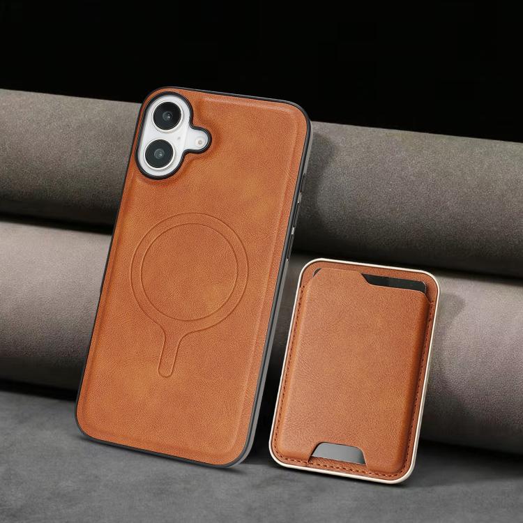 For iPhone 17 Kalebol Slim MagSafe Ring Magnetic Card Bag Leather Phone Case