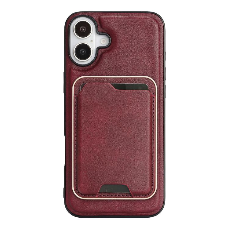 For iPhone 17 Kalebol Slim MagSafe Ring Magnetic Card Bag Leather Phone Case