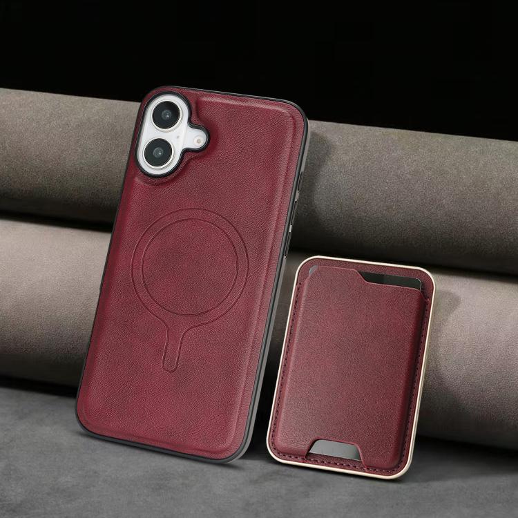 For iPhone 17 Kalebol Slim MagSafe Ring Magnetic Card Bag Leather Phone Case