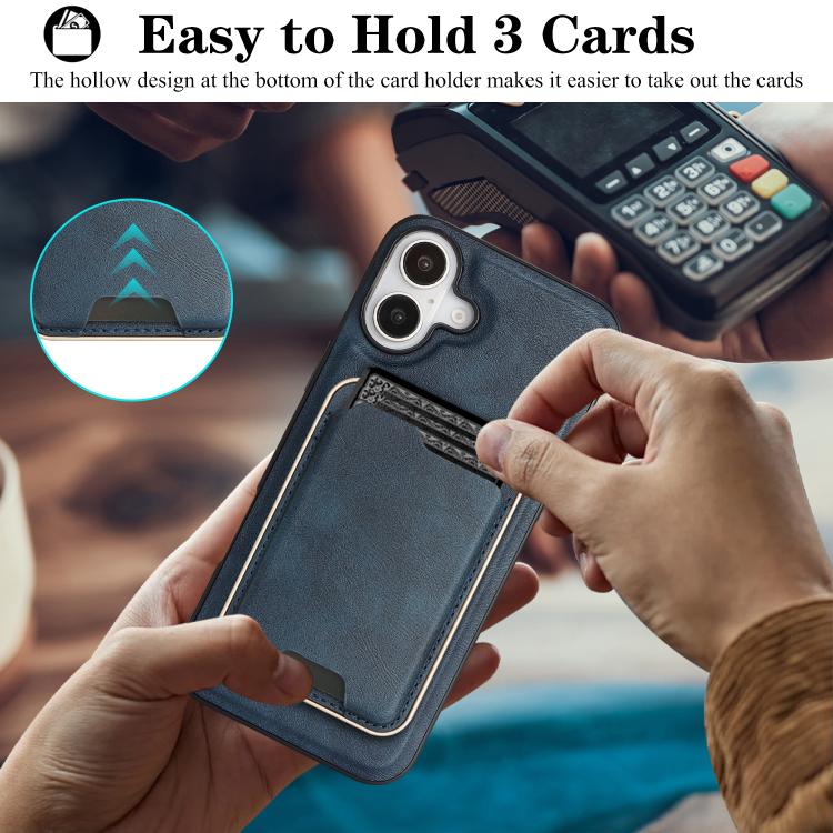 For iPhone 17 Kalebol Slim MagSafe Ring Magnetic Card Bag Leather Phone Case