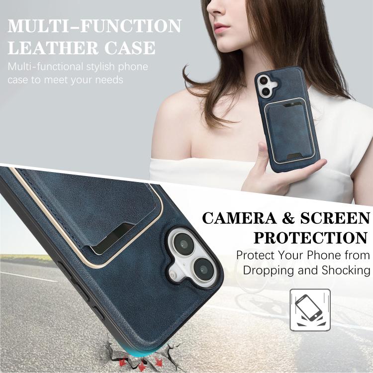 For iPhone 17 Kalebol Slim MagSafe Ring Magnetic Card Bag Leather Phone Case