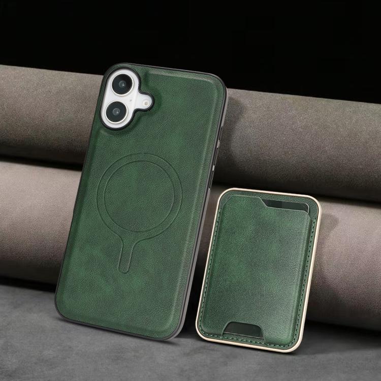 For iPhone 17 Kalebol Slim MagSafe Ring Magnetic Card Bag Leather Phone Case