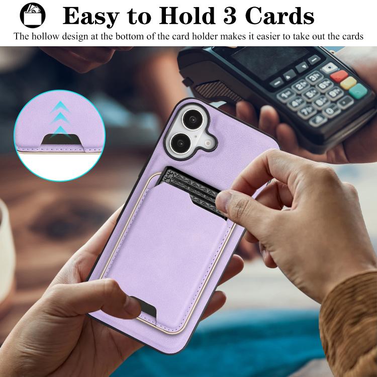 For iPhone 17 Kalebol Slim MagSafe Ring Magnetic Card Bag Leather Phone Case