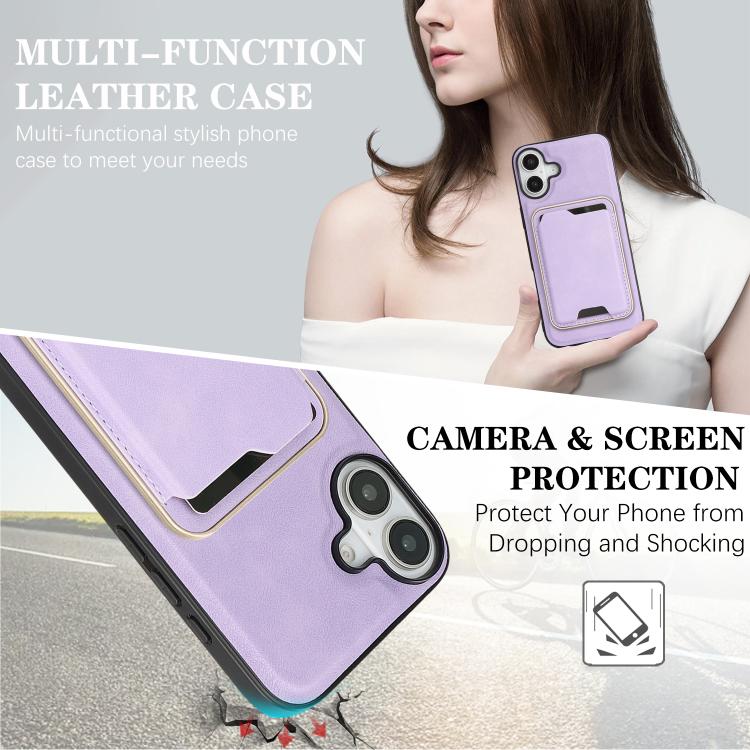 For iPhone 17 Kalebol Slim MagSafe Ring Magnetic Card Bag Leather Phone Case