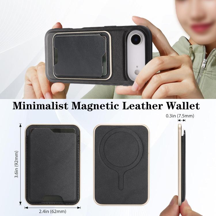 For iPhone Air Kalebol Slim MagSafe Ring Magnetic Card Bag Leather Phone Case