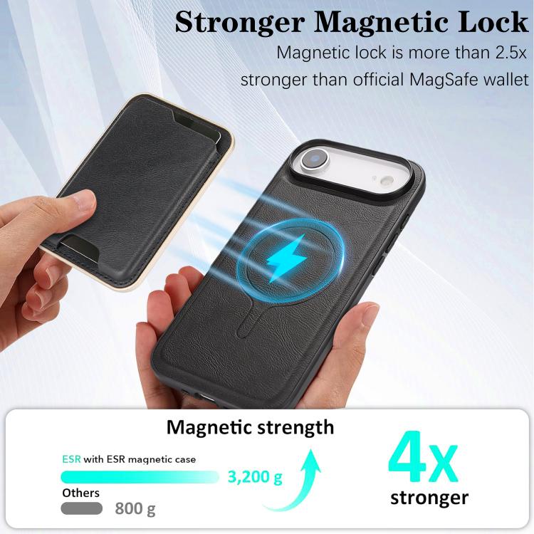 For iPhone Air Kalebol Slim MagSafe Ring Magnetic Card Bag Leather Phone Case